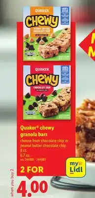 Lidl Quaker chewy granola bars offer