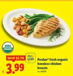 Lidl Perdue fresh organic boneless chicken breasts offer