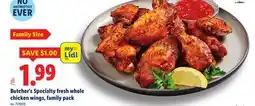 Lidl Butcher's Specialty fresh whole chicken wings, family pack offer