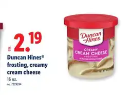 Lidl Duncan Hines frosting, creamy cream cheese offer