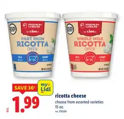 Lidl ricotta cheese offer