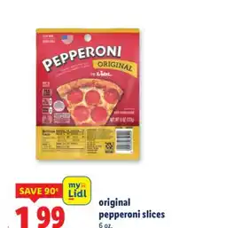 Lidl original pepperoni slices offer
