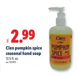 Lidl Cien pumpkin spice seasonal hand soap offer