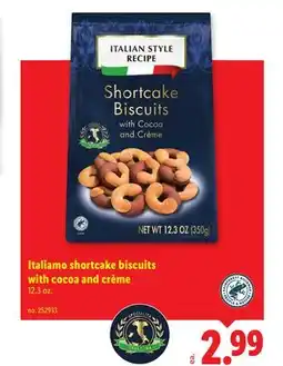 Lidl Italiamo shortcake biscuits with cocoa and crème offer