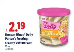 Lidl Duncan Hines Dolly Parton's frosting, creamy buttercream offer