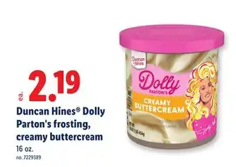 Lidl Duncan Hines Dolly Parton's frosting, creamy buttercream offer