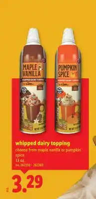 Lidl whipped dairy topping offer