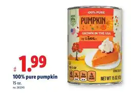 Lidl 100% pure pumpkin offer
