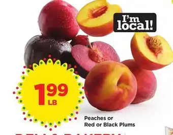 Food 4 Less Peaches or Red or Black Plums offer