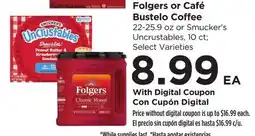 Food 4 Less Folgers or Café Bustelo Coffee offer