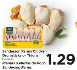 Food 4 Less Sanderson Farms Chicken Drumsticks or Thighs offer