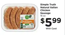 Ralphs Simple Truth Natural Italian Chicken Sausage offer
