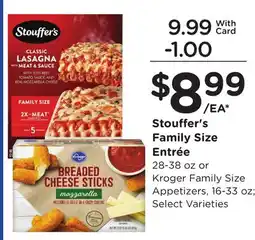 Ralphs Stouffer's Family Size Entrée offer