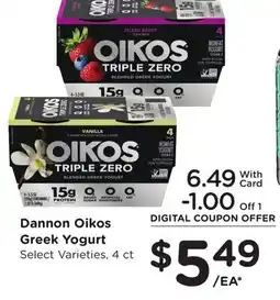 Ralphs Dannon Oikos Greek Yogurt offer