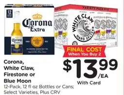 Ralphs Corona, White Claw, Firestone or Blue Moon offer