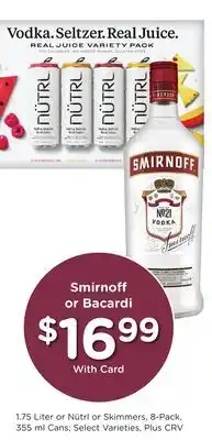 Ralphs Smirnoff or Bacardi offer