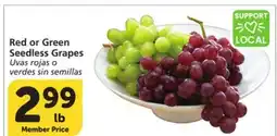 Vons Red or Green Seedless Grapes offer
