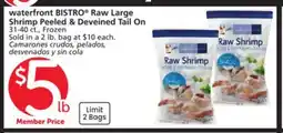 Vons waterfront BISTRO Raw Large Shrimp offer