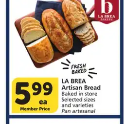 Vons LA BREA Artisan Bread offer