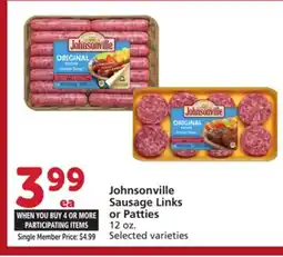 Vons Johnsonville Sausage Links or Patties offer