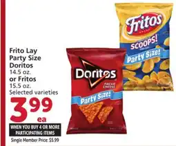 Vons Frito Lay Party Size Doritos 14.5 oz. or Fritos 15.5 oz offer