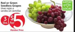 Albertsons Red or Green Seedless Grapes offer