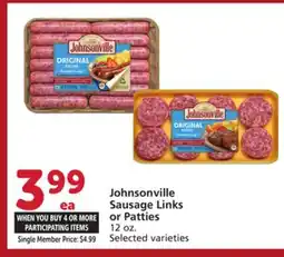 Albertsons Johnsonville Sausage Links or Patties offer