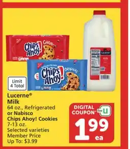 Vons Lucerne Milk 64 oz., Refrigerated or Nabisco Chips Ahoy! Cookies 7-13 oz offer