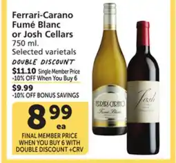 Albertsons Ferrari-Carano Fumé Blanc or Josh Cellars offer