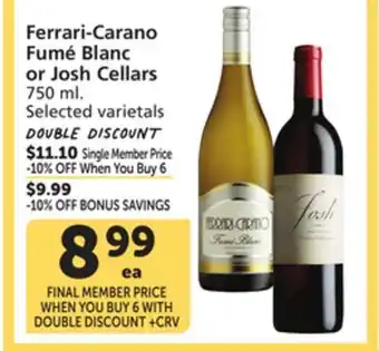 Albertsons Ferrari-Carano Fumé Blanc or Josh Cellars offer