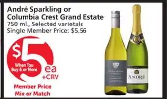 Albertsons André Sparkling or Columbia Crest Grand Estate offer