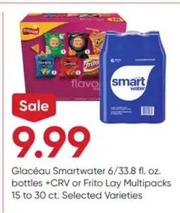 Stater Bros Glacéau Smartwater 6/33.8 fl. oz. bottles + CRV or Frito Lay Multipacks 15 to 30 ct offer