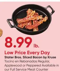 Stater Bros Stater Bros. Sliced Bacon by Kruse offer
