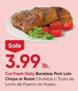 Stater Bros Boneless Pork Loin Chops or Roast offer
