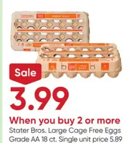 Stater Bros Stater Bros. Large Cage Free Eggs offer