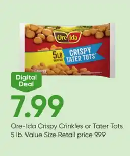 Stater Bros Ore-Ida Crispy Crinkles or Tater Tots offer