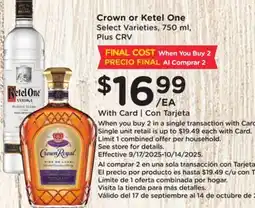 Ralphs Crown or Ketel One offer