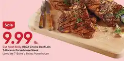 Stater Bros USDA Choice Beef Loin T-Bone or Porterhouse Steak offer