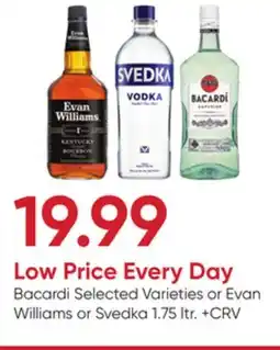 Stater Bros Bacardi Selected Varieties or Evan Williams or Svedka offer