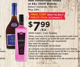 Ralphs New Amsterdam Vodka or E&J VSOP Brandy offer