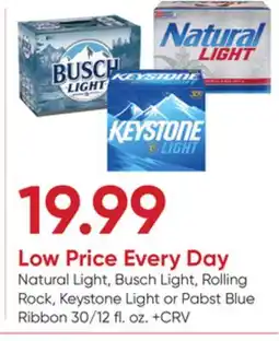 Stater Bros Natural Light, Busch Light, Rolling Rock, Keystone Light or Pabst Blue Ribbon offer