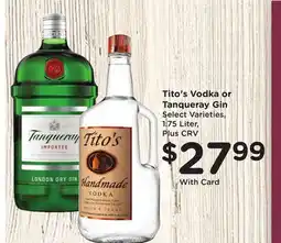 Ralphs Tito's Vodka or Tanqueray Gin offer