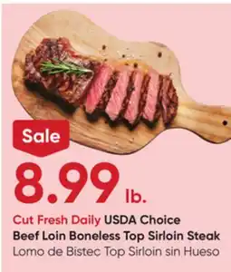 Stater Bros USDA Choice Beef Loin Boneless Top Sirloin Steak offer