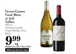 Pavilions Ferrari-Carano Fumé Blanc or Josh Cellars offer