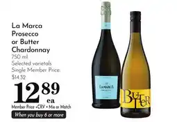 Pavilions La Marca Prosecco or Butter Chardonnay offer