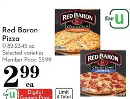 Pavilions Red Baron Pizza offer