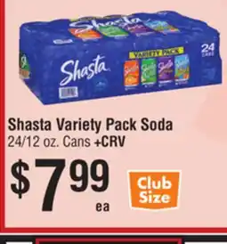 Smart & Final Shasta Variety Pack Soda offer