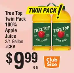 Smart & Final Tree Top Twin Pack 100% Apple Juice offer