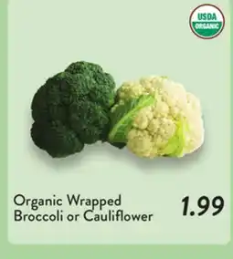Fresh Thyme Organic Wrapped Broccoli or Cauliflower offer
