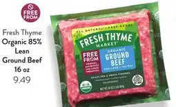 Fresh Thyme Fresh Thyme Organic 85% Lean Ground Beef offer